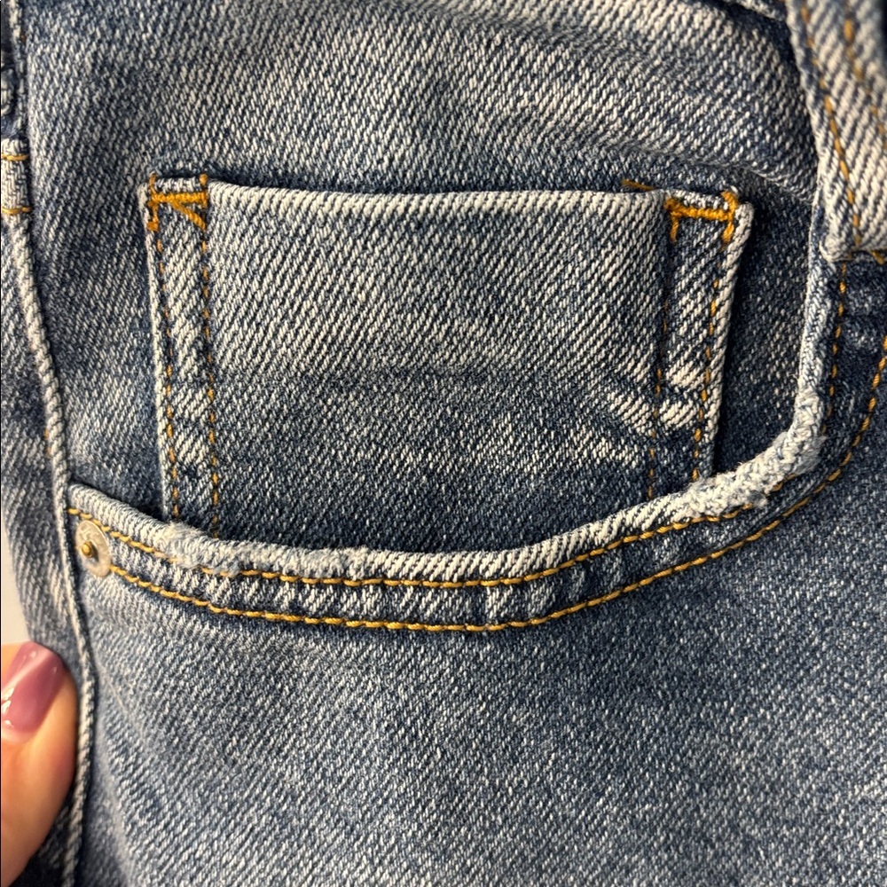 Pilcro The Cigarette Slim Straight Jeans in Distressed Light Wash, 34/18 - Picture 10 of 14
